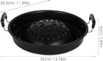 Bulgogi Tray Pan Grill Topper Pan Korean Bbq Metal Grilling Tray Vegetable Egg Pork Beef Meat Grill Pan for Shabu Hot Pot Grilling Accessory