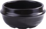 Korean Ceramic Dolsot Bowl, 37oz Large Sizzling Bibimbap Bowl, Heat Resistant Ceramic Pot for Soup and Stew, Serving Bowl for Authentic Crispy Rice, Black Glazed Finish