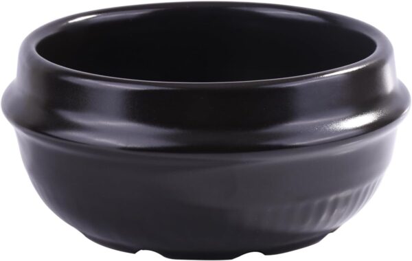Korean Ceramic Dolsot Bowl, 37oz Large Sizzling Bibimbap Bowl, Heat Resistant Ceramic Pot for Soup and Stew, Serving Bowl for Authentic Crispy Rice, Black Glazed Finish