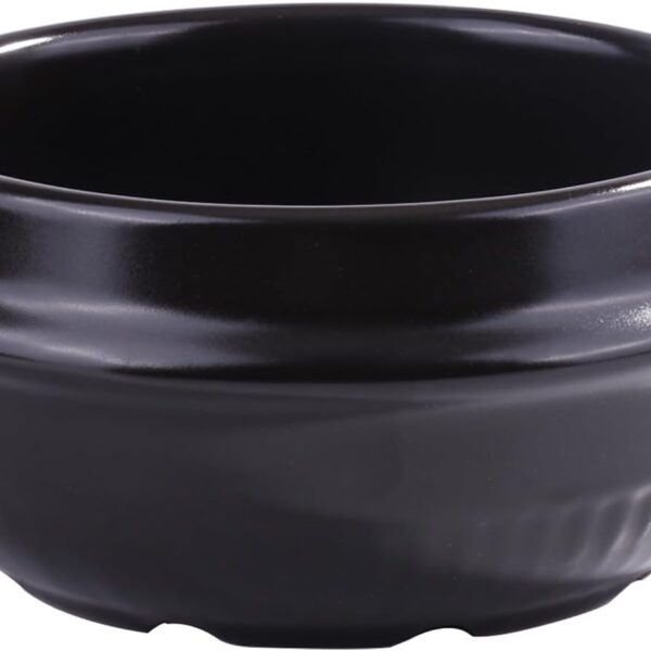 Korean Ceramic Dolsot Bowl, 37oz Large Sizzling Bibimbap Bowl, Heat Resistant Ceramic Pot for Soup and Stew, Serving Bowl for Authentic Crispy Rice, Black Glazed Finish