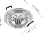 Korean Bbq Grill Pan Stainless Steel Barbecue Stove Portable Round Grill Plate for Outdoor Cooking Meat Vegetables Bulgogi Tabletop
