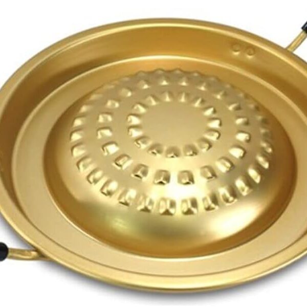 Bulgogi Plate Tray Pan Grill Topper Pan with Handle 11.8, Fry Cook Pan Kitchenware for Korean BBQ, Aluminum Stovetop,for Camping,Shabu Meat Garlic Egg,Made in Korea