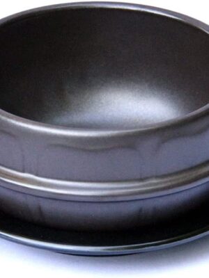 Korean Stone Bowl (Dolsot), Sizzling Hot Pot for Bibimbap and Soup - Premium Ceramic (Medium - No Lid)