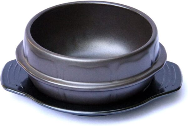 Korean Stone Bowl (Dolsot), Sizzling Hot Pot for Bibimbap and Soup - Premium Ceramic (Medium - No Lid)