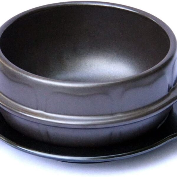 Korean Stone Bowl (Dolsot), Sizzling Hot Pot for Bibimbap and Soup - Premium Ceramic (Medium - No Lid)