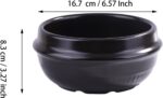 Korean Ceramic Dolsot Bowl, 37oz Large Sizzling Bibimbap Bowl, Heat Resistant Ceramic Pot for Soup and Stew, Serving Bowl for Authentic Crispy Rice, Black Glazed Finish