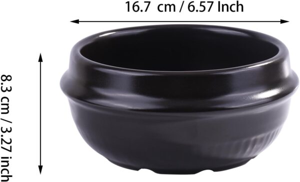 Korean Ceramic Dolsot Bowl, 37oz Large Sizzling Bibimbap Bowl, Heat Resistant Ceramic Pot for Soup and Stew, Serving Bowl for Authentic Crispy Rice, Black Glazed Finish