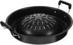 Portable Korean Bbq Grill Pan Stainless Steel Charcoal Burner for Home Camping Tabletop Grill 14.17X11.81X3.34 Inches Multifunctional Meat and Vegetable Grilling Tray