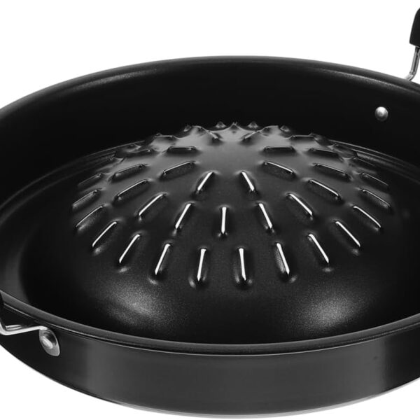 Portable Korean Bbq Grill Pan Stainless Steel Charcoal Burner for Home Camping Tabletop Grill 14.17X11.81X3.34 Inches Multifunctional Meat and Vegetable Grilling Tray