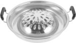 Korean Bbq Grill Pan Stainless Steel Barbecue Stove Portable Round Grill Plate for Outdoor Cooking Meat Vegetables Bulgogi Tabletop