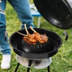 Portable Korean Bbq Grill Pan Stainless Steel Charcoal Burner for Home Camping Tabletop Grill 14.17X11.81X3.34 Inches Multifunctional Meat and Vegetable Grilling Tray