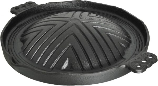 Trading Korean Traditional Cast Iron Mongolian BBQ Grill Pan Stovetop, 10 Inches x 2 Inches (25cm)