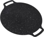 Korean BBQ Grill Pan for Indoor Outdoor Use, Maifan Stone Electric Hot Pot Combo with Dual Temperature Controls for Bulgogi Galbi Shabu Shabu (30cm)