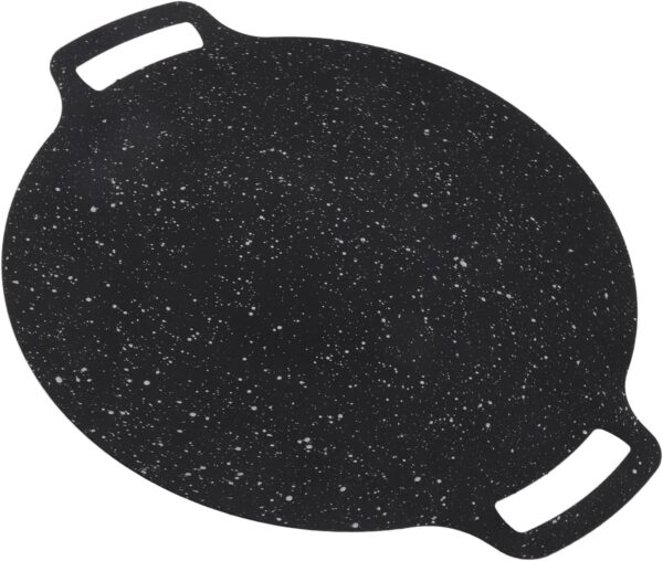 Korean BBQ Grill Pan for Indoor Outdoor Use, Maifan Stone Electric Hot Pot Combo with Dual Temperature Controls for Bulgogi Galbi Shabu Shabu (30cm)