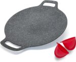Korean Style BBQ Grill Pan for Stove Top, 13" Lightweight Round Griddle with Double Bottom, Nonstick Coating Frying Pan for Induction, Gas, Camping & Outdoor Grilling