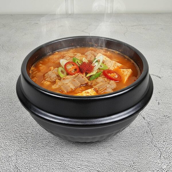 Korean Hot Pot Ttukbaegi 7 Inch Dolsot Clay Cooking Bowl, Direct Fire Safe Ceramic Casserole for Soup, Rice, Noodles, Microwave & Dishwasher Safe Stoneware Stew Pot, Made in Korea, 2.6 Inch Height